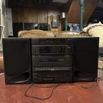 Vintage Optimus Mighty Mini 713 Boom Box Stereo System 13-1260 Cd Cassette Radio. Fixed Price $239.99.