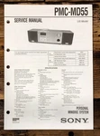 Sony PMC-MD55 Stereo Service Manual *original*. Fixed Price $14.97.