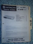 Hitachi FT-M70 Service Manual Original Repair Book Stereo Tuner Radio. Fixed Price $22.50.