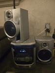 Sharp CD-XP200 Mini Component System With 3-DISC Changer And Speakers. Fixed Price $79.00.