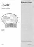 Panasonic SC-AK20 Cd Stereo System Owners Instruction Manual. Fixed Price $22.24.