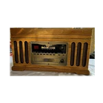 Detrola Compact Shelf Stereo System Am/fm Tuner Cd Player Brown Wood Cabinet. Fixed Price $145.00.