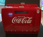 Vintage MODEL:OTR-1949 Old-tyme Coca-cola Cooler Radio Am/fm Cassette Player. Fixed Price $38.50.