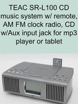 Teac SR-L100 Desktop Audio Shelf Speaker Clock Radio. Cd Player, Used- As Is. Fixed Price $99.99.