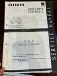 Aiwa CSD-EX310 CSD-EX210 Repair Service Manual From The Usa **original**. Fixed Price $19.99.