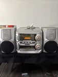 Curtis RCD856 Shelf System Silver Am/fm Player Dual Speakers Remote Manual A+. Fixed Price $100.00.