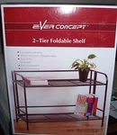 Ever Concept 2-TIER Foldable Shelf #02001 22.99"X12.2"X19.49" New/worn Box. Fixed Price $39.99.