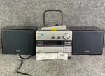 Aiwa XR-EC10 Stereo System 3-CD Changer Am Fm Aux Speakers Silver. Fixed Price $190.00.