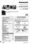 Panasonic SC-AK640 Cd Stereo System Owners Instruction Manual. Fixed Price $22.24.