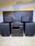 Aiwa NSX-V21 3-CD Changer Dual Cassette Stereo System 4 Speakers Tested Works!. Fixed Price $199.99.