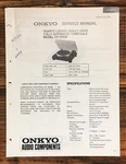 Onkyo CP-1055F Record Player / Turntable Service Manual *original*. Fixed Price $24.97.
