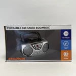 Sylvania SRCD243M Portable Player Boombox Am/fm Radio Black Nib. Fixed Price $23.78.