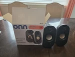 Onn Stereo Wired Speaker With Volume Controls 35MM Aux Usb Power Open Box. Fixed Price $13.59.