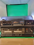 Vintage Sanyo GXT-747A Stereo System Turntable And Radio Work Tape Deck Broken. Fixed Price $12.00.